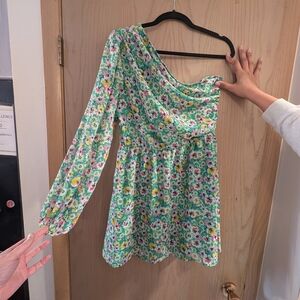 open lace back dress Green One Shoulder Dress | Women's Clothing and Accessories